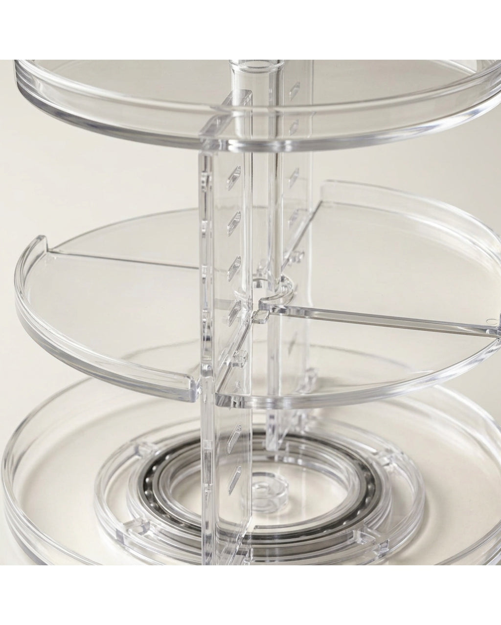 Wqos Clear Acrylic Rotating Cosmetic Organizer 28 cm Four Levels - Detail view