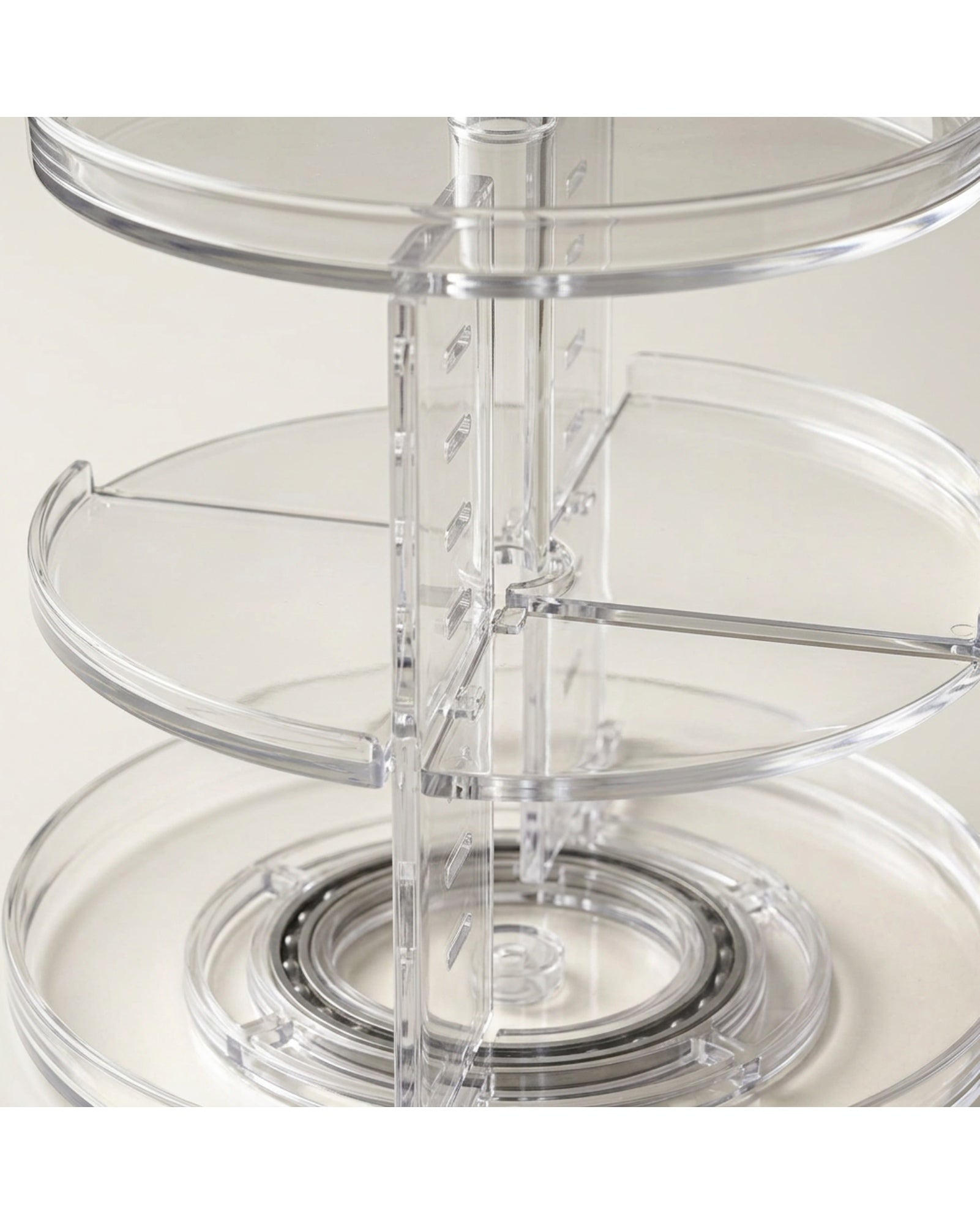 Wqos Clear Acrylic Rotating Cosmetic Organizer 28 cm Four Levels - Detail view