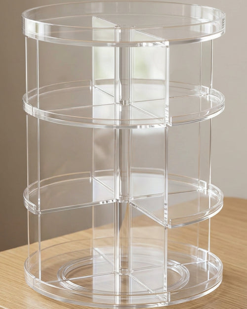 Wqos Clear Acrylic Rotating Cosmetic Organizer 28 cm Four Levels - Lifestyle view