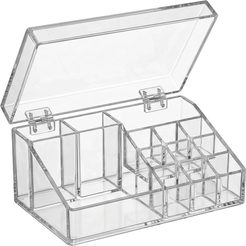 Wqos Clear Acrylic Cosmetic Storage Box 26 cm Hinged Lid - Product view